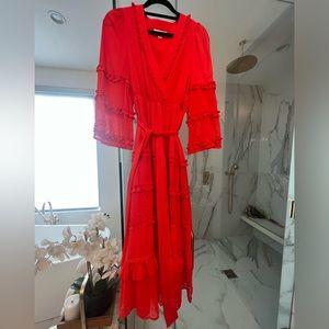 Alexis by Target 3/4 sleeve belted wrap style dress